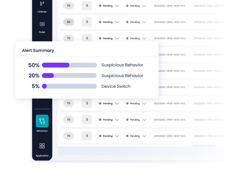 Varias alertas en la pantalla de Facephi Identity Platform