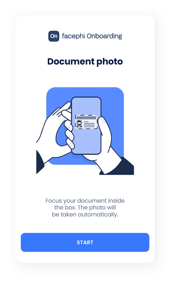 Card with an illustration explaining the first step in the Onboarding process.