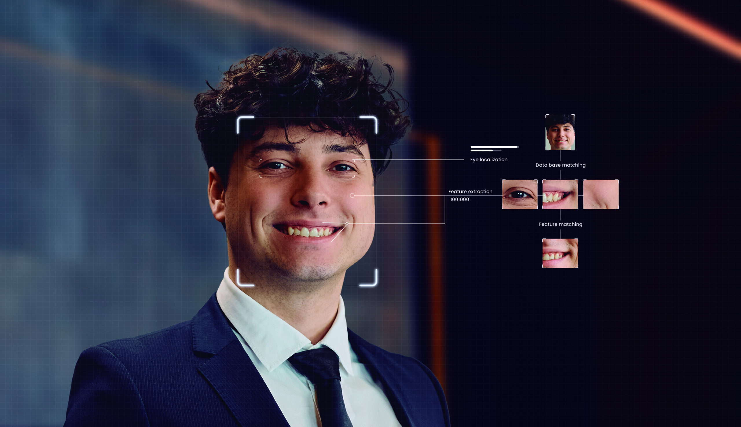 User undergoing biometric testing