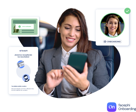 Usuaria con la aplicación Facephi Onboarding