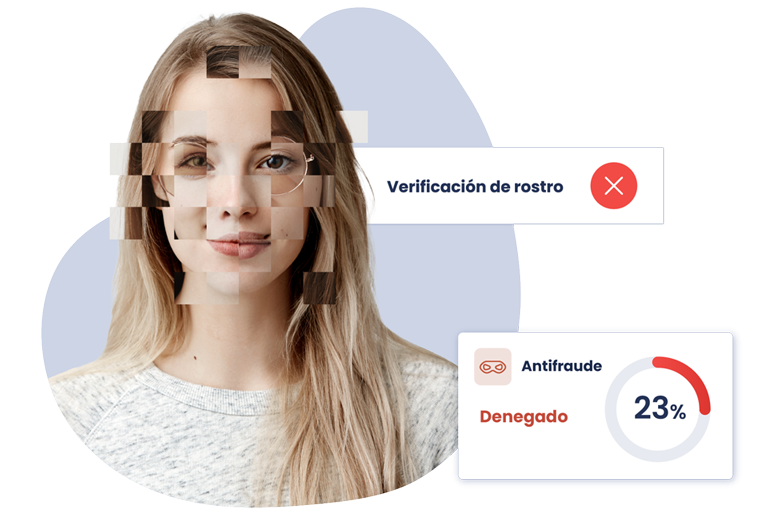 Cara de usuaria formada por elementos diversos, cuya identidad ha sido denegada